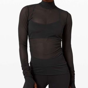 Lululemon Sheer Thrill Mock Neck Long Sleeve
Black NWOT